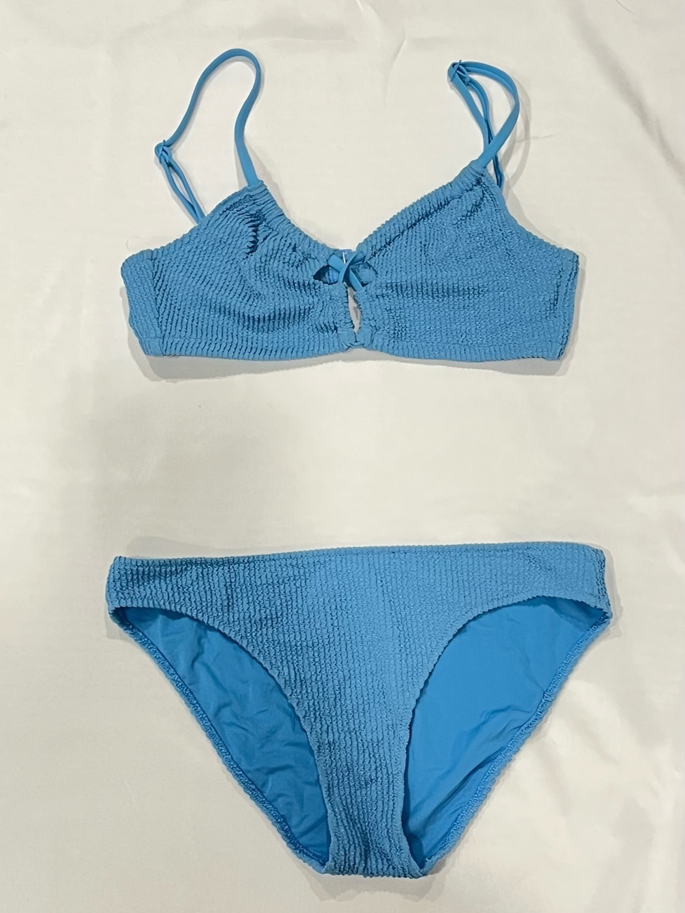 aerie Light Blue Textured Bikini Set